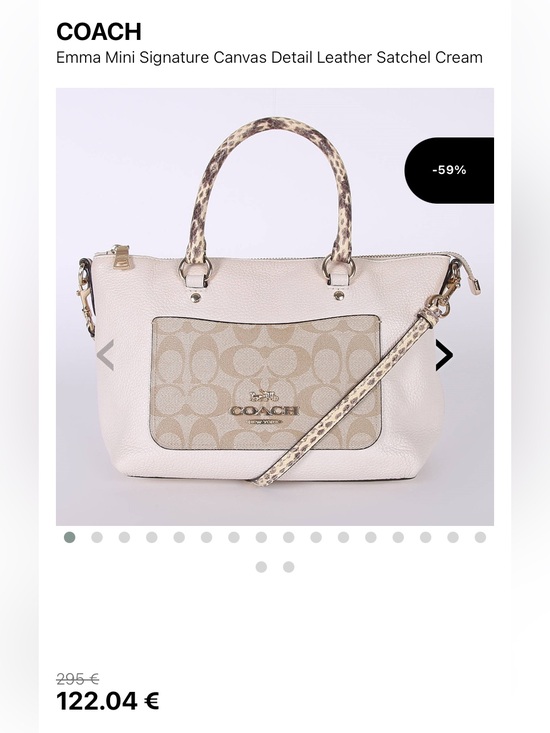 Coach Handbags - Coach Emma Mini Python Cream and Tan Crossbody Strap and Leather Satchel EUC